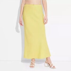 Wild Fable Linen Blend Bow-Front Maxi Skirt